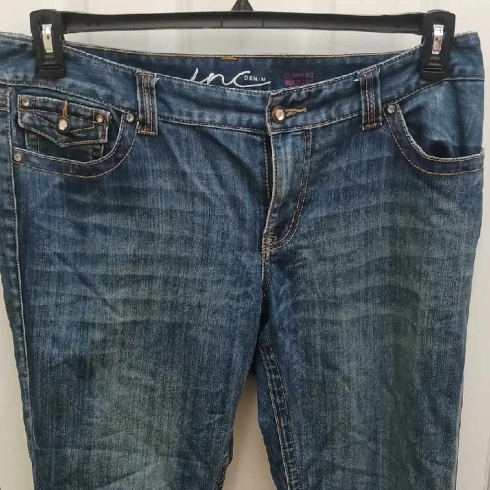 INC International Concepts Women's Classic Blue Straight Leg Jeans - Picture 5 of 13
